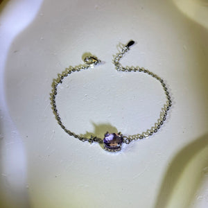 Amethyst Cat Bracelet 紫水晶镶嵌猫头手链