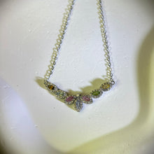 Load image into Gallery viewer, Rainbow Tourmaline Pendant Necklace 彩虹碧玺镶嵌吊坠项链
