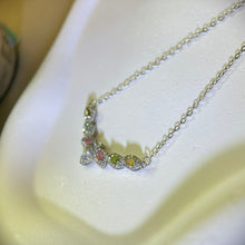 Load image into Gallery viewer, Rainbow Tourmaline Pendant Necklace 彩虹碧玺镶嵌吊坠项链
