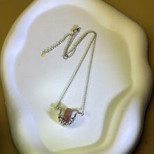 将图片加载到图库查看器，Pink Tourmaline Pendant Necklace 粉色碧玺镶嵌吊坠项链
