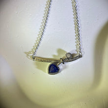 将图片加载到图库查看器，Blue Kyanite Love Heart Pendant Necklace 蓝晶石爱心镶嵌吊坠项链
