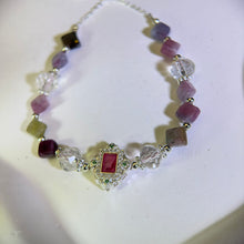 Load image into Gallery viewer, Rainbow Tourmaline Beads Bracelet 彩虹碧玺珠链手链
