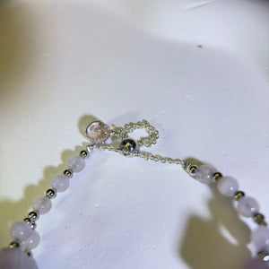 Purple Kunzite Beads Bracelet 紫锂辉珠链手链