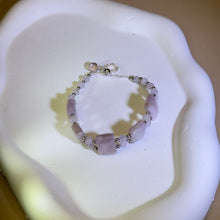 将图片加载到图库查看器，Purple Kunzite Beads Bracelet 紫锂辉珠链手链
