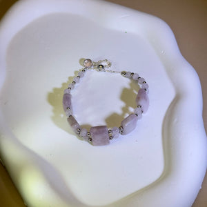 Purple Kunzite Beads Bracelet 紫锂辉珠链手链