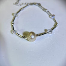 将图片加载到图库查看器，White Freshwater Pearl Bracelet 白色淡水珍珠手链
