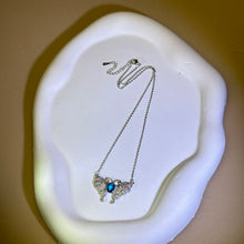 Load image into Gallery viewer, Swiss Blue Topaz Butterfly Pendant Necklace 瑞士蓝托帕石镶嵌蝴蝶吊坠项链
