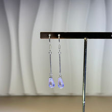 将图片加载到图库查看器，925 Silver Amethyst Earrings 紫水晶镶嵌银耳钩
