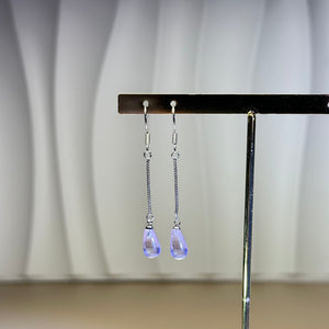 925 Silver Amethyst Earrings 紫水晶镶嵌银耳钩