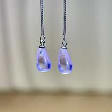 将图片加载到图库查看器，925 Silver Amethyst Earrings 紫水晶镶嵌银耳钩
