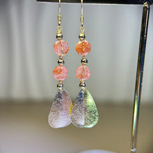 将图片加载到图库查看器，14K Gold Filled Golden Strawberry Quartz Earrings 金色草莓晶14K注金耳钩
