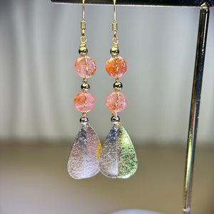 14K Gold Filled Golden Strawberry Quartz Earrings 金色草莓晶14K注金耳钩