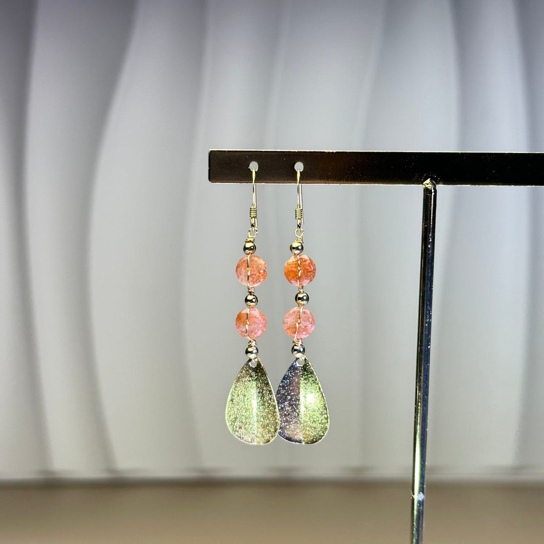 14K Gold Filled Golden Strawberry Quartz Earrings 金色草莓晶14K注金耳钩