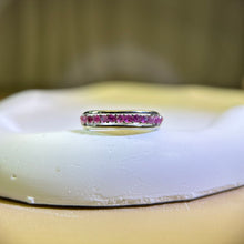 Load image into Gallery viewer, Pink Ruby Adjustable Ring 粉色红宝石镶嵌活口戒指
