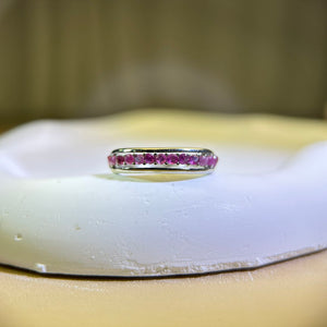 Pink Ruby Adjustable Ring 粉色红宝石镶嵌活口戒指