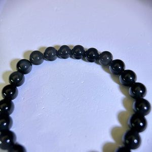 Rainbow Sheen Obsidian Smoky Quartz Beads Bracelet 彩眼黑曜石茶水晶手串