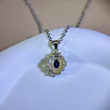 将图片加载到图库查看器，Amethyst Pendant 紫水晶镶嵌吊坠
