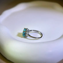 将图片加载到图库查看器，Blue Turquoise Adjustable Ring 蓝色松石镶嵌活口戒指
