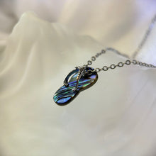 Load image into Gallery viewer, PAUA  Abalone Shell Sandal Pendant 鲍贝镶嵌拖鞋吊坠
