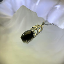 Load image into Gallery viewer, Golden Sheen Obsidian Pendant 金眼黑曜石镶嵌吊坠
