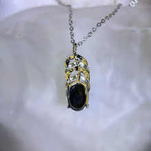 Load image into Gallery viewer, Golden Sheen Obsidian Pendant 金眼黑曜石镶嵌吊坠
