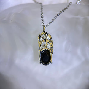 Golden Sheen Obsidian Pendant 金眼黑曜石镶嵌吊坠