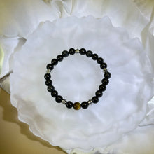 将图片加载到图库查看器，Rainbow Sheen Obsidian Beads Bracelet 彩眼黑曜石手串
