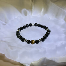 将图片加载到图库查看器，Rainbow Sheen Obsidian Beads Bracelet 彩眼黑曜石手串
