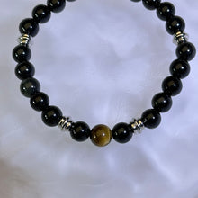 将图片加载到图库查看器，Rainbow Sheen Obsidian Beads Bracelet 彩眼黑曜石手串
