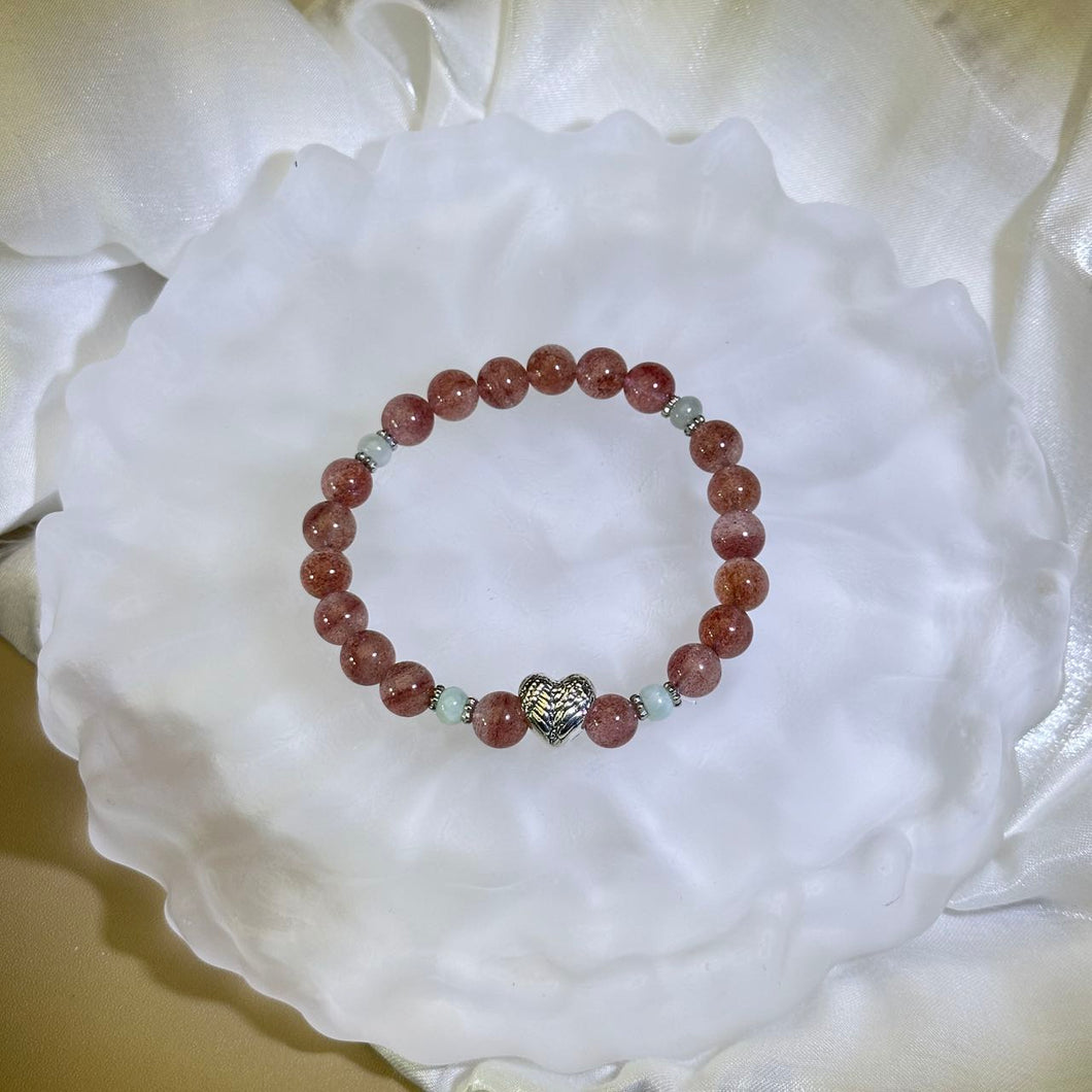 Red Strawberry Quartz Beads Bracelet 红色草莓晶手串