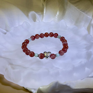 Red Strawberry Quartz Beads Bracelet 红色草莓晶手串