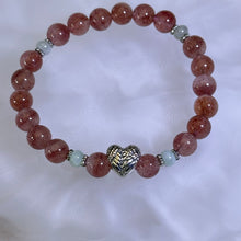 将图片加载到图库查看器，Red Strawberry Quartz Beads Bracelet 红色草莓晶手串
