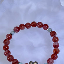 将图片加载到图库查看器，Red Strawberry Quartz Beads Bracelet 红色草莓晶手串
