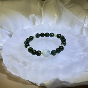 Green Jade Beads Bracelet 糯种翡翠手串