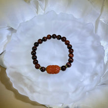 将图片加载到图库查看器，Red Tiger&#39;s Eye Carnelian Beads Bracelet 红色虎眼石南红玛瑙手串
