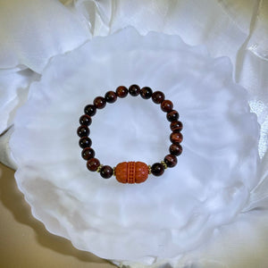 Red Tiger's Eye Carnelian Beads Bracelet 红色虎眼石南红玛瑙手串