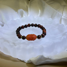 将图片加载到图库查看器，Red Tiger&#39;s Eye Carnelian Beads Bracelet 红色虎眼石南红玛瑙手串
