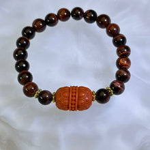 Load image into Gallery viewer, Red Tiger&#39;s Eye Carnelian Beads Bracelet 红色虎眼石南红玛瑙手串
