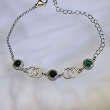 Load image into Gallery viewer, Blue Jade Bracelet 糯冰蓝水翡翠镶嵌手链
