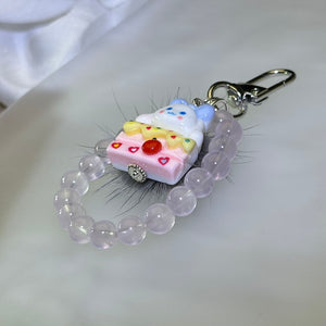 Rose Quartz Beads Ornament Key Charm Bag Charm 粉水晶珠链挂饰钥匙链包挂