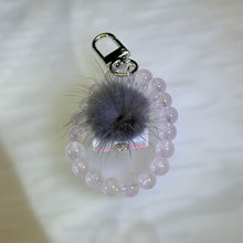 将图片加载到图库查看器，Rose Quartz Beads Ornament Key Charm Bag Charm 粉水晶珠链挂饰钥匙链包挂
