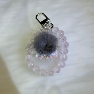 Rose Quartz Beads Ornament Key Charm Bag Charm 粉水晶珠链挂饰钥匙链包挂