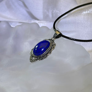 Lapis Lazuli Pendant Necklace 青金石镶嵌吊坠项链