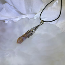 Load image into Gallery viewer, Orange Moss Agate Pendulum Pendant Necklace 橙色水草玛瑙灵摆吊坠项链
