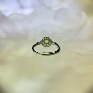 Golden Prehnite Adjustable Ring 金色葡萄石镶嵌活口戒指