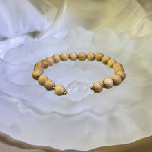 将图片加载到图库查看器，Rose Quartz Totoro Thuja Wood Beads Bracelet 粉水晶龙猫崖柏木手串
