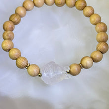 将图片加载到图库查看器，Rose Quartz Totoro Thuja Wood Beads Bracelet 粉水晶龙猫崖柏木手串
