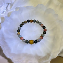 将图片加载到图库查看器，Rainbow Mongolian Jasper Beads Bracelet 彩色阿拉善玛瑙手串
