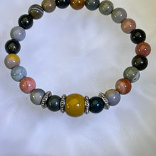 Load image into Gallery viewer, Rainbow Mongolian Jasper Beads Bracelet 彩色阿拉善玛瑙手串
