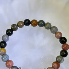 将图片加载到图库查看器，Rainbow Mongolian Jasper Beads Bracelet 彩色阿拉善玛瑙手串
